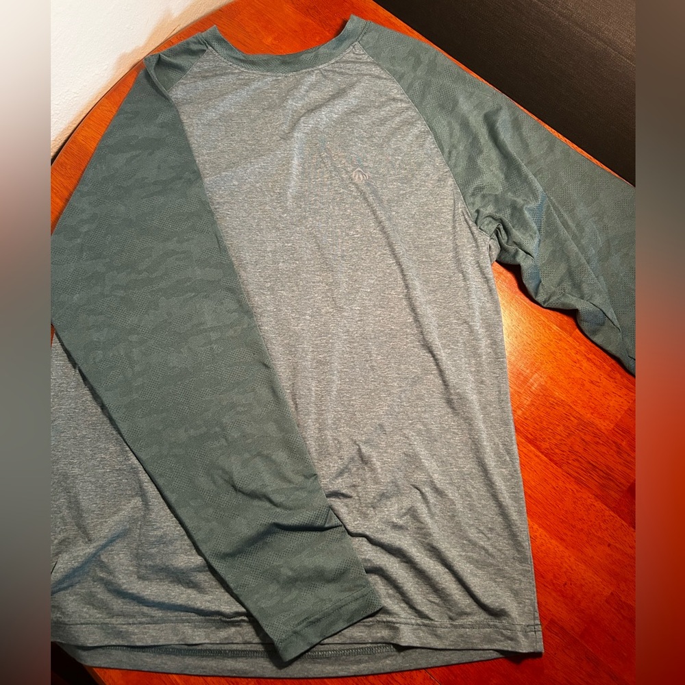 Sage green long sleeve men’s shirt.